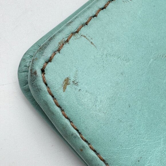 Franklin Covey Full-Grain Leather Planner Cover 7 X 4.25 Turquoise Strap Vtg - Picture 11 of 16